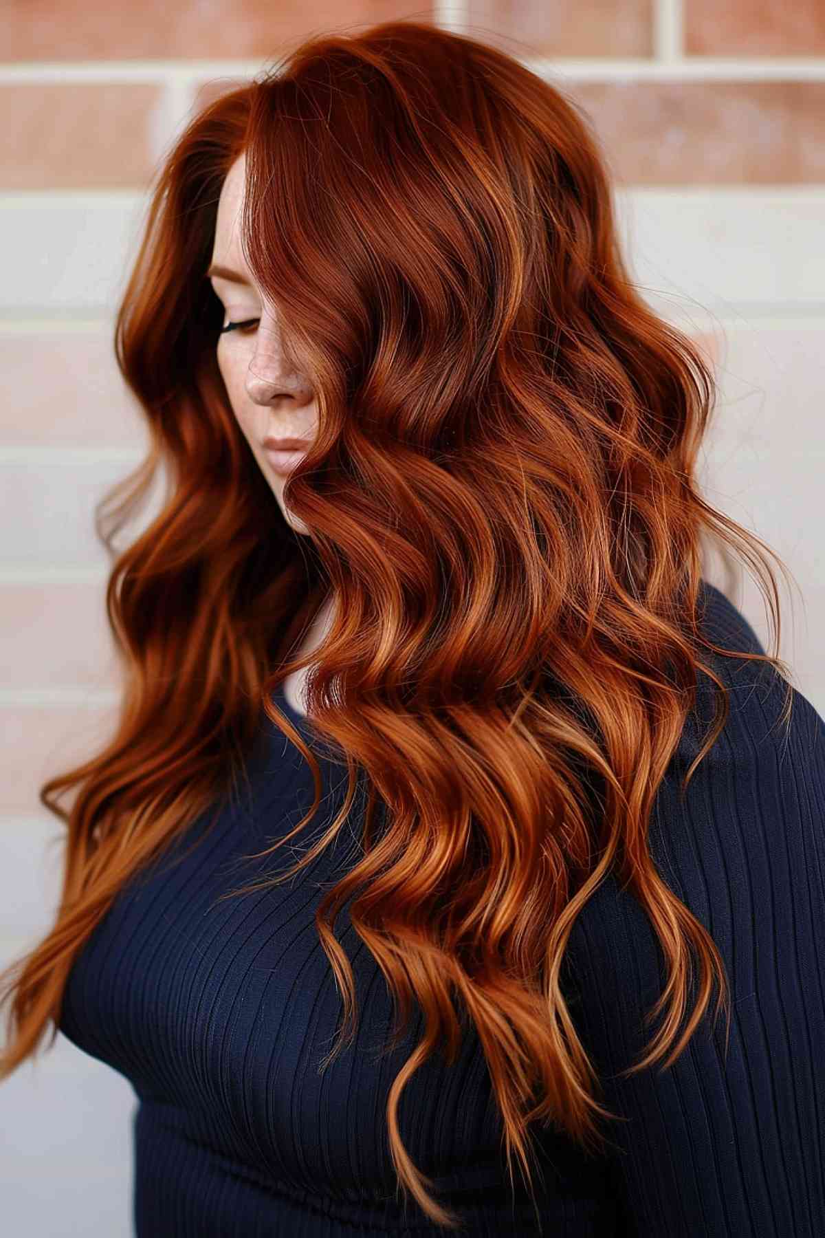 Dark ginger copper on brown hair